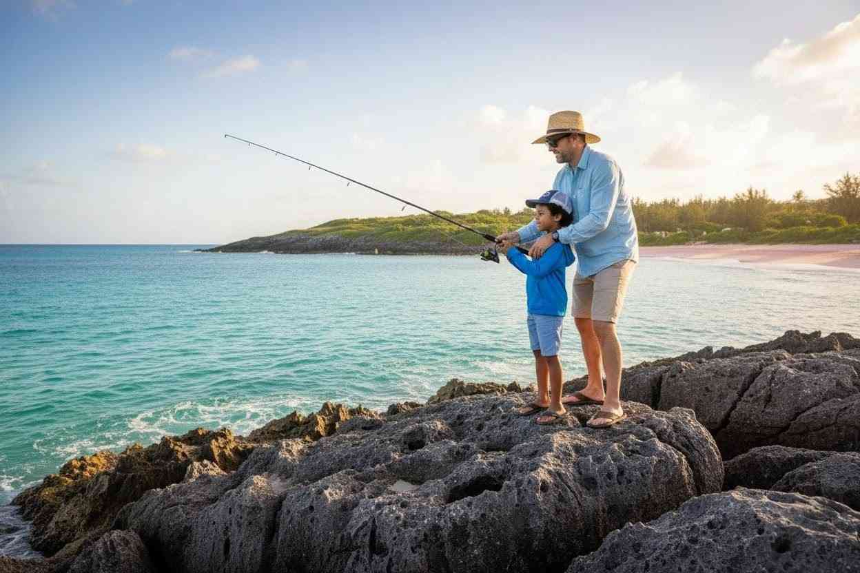 Foster parent and child together near the ocean